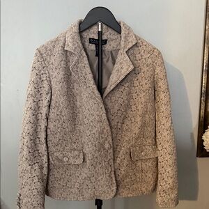 Dialogue Beige Lace Blazer